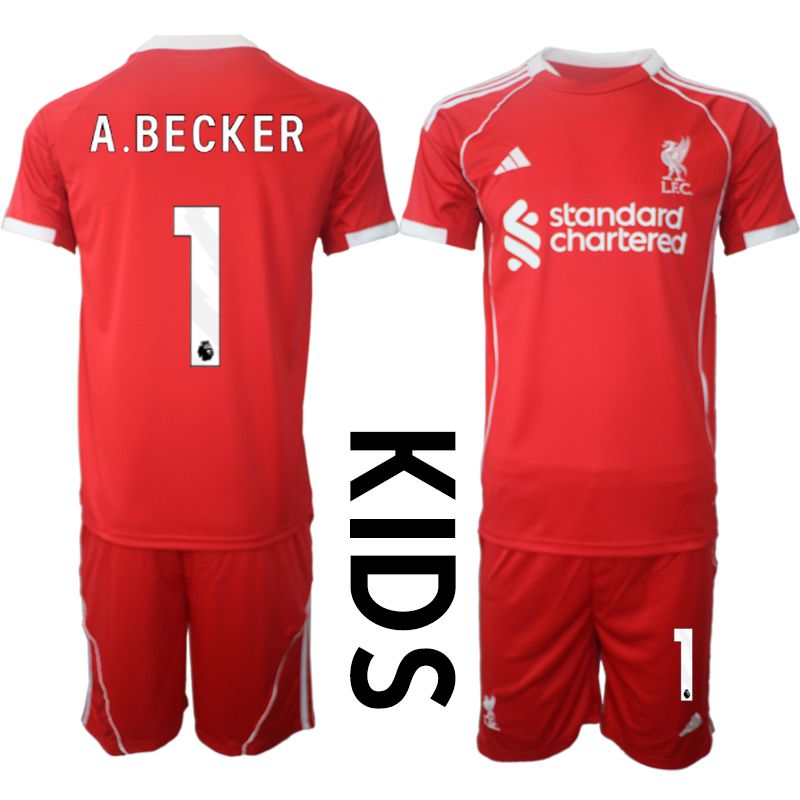 Youth 2025-2026 Season Club Liverpool home red 1 Soccer Jersey